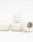 set of 4 bearing wheels street shape 7.5mm diameter white color