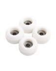 set of 4 bearing wheels street shape 7.5mm diameter white color