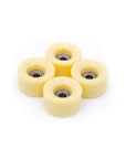 set of 4 bearing wheels cruiser shape 8mm diameter butter yellow color