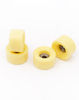 set of 4 bearing wheels cruiser shape 8mm diameter butter yellow color